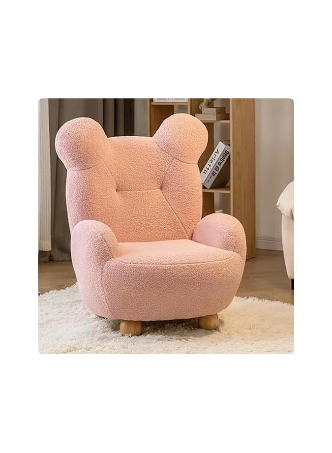 بوبينز هوم كرسي أريكة الدب الكرتوني الرائع للأطفال من بوبينز هوم، حل مريح ولطيف للجلوس (وردي) - Image 1