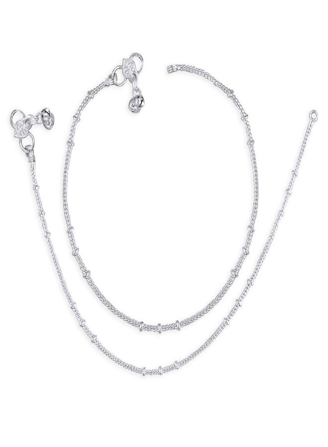 IGA COLLECTION Latest Jewellery for All Occassions Traditional White Metal Payal Pair for Women/Girls - Image 1