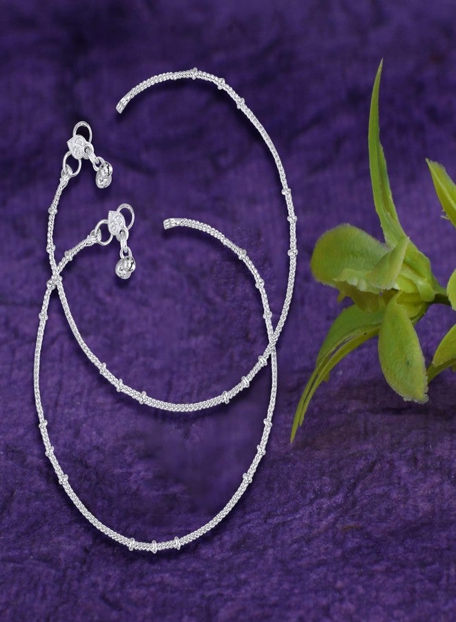 IGA COLLECTION Latest Jewellery for All Occassions Traditional White Metal Payal Pair for Women/Girls - Image 4