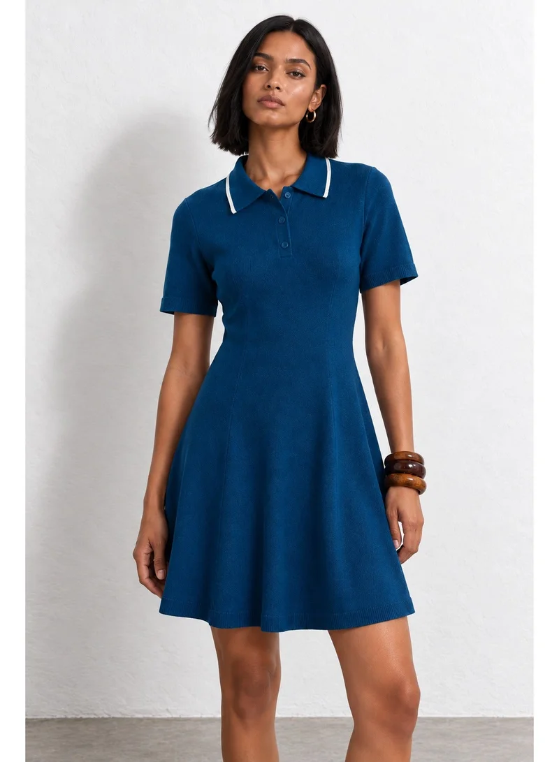 Vero Moda  Women's VMWILLOW Short Sleeve Poloneck Short Skater Dress for Women | Best Price UAE