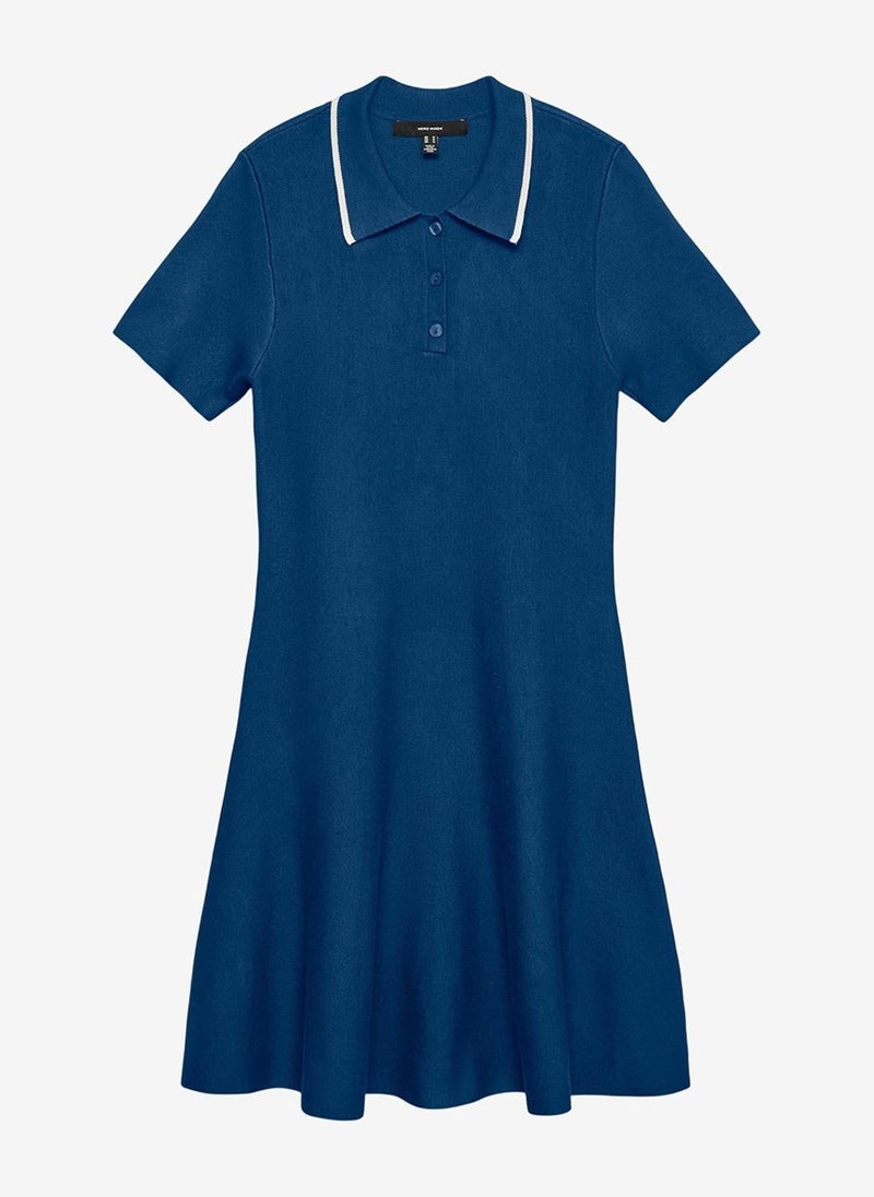 VERO MODA Women's VMWILLOW Short Sleeve Poloneck Short Skater Dress - Image 3