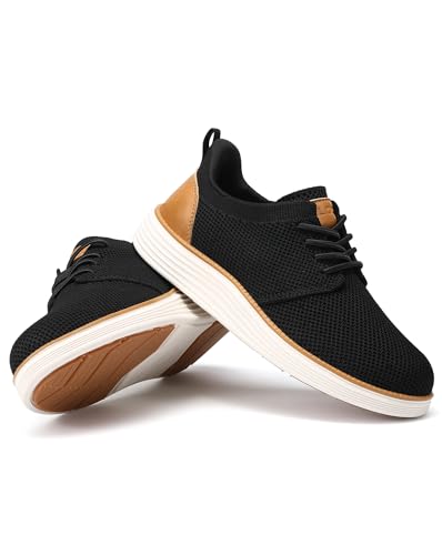 VILOCY Boy's Slip On Casual Dress Sneaker Hands Free Fashion Shoes Comfortable Oxfords Mesh Tennis Breathable School Uniform Formal Church Shoes Black,38 - Image 5