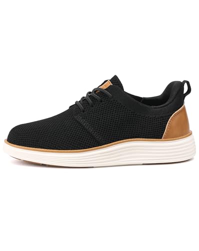 VILOCY Boy's Slip On Casual Dress Sneaker Hands Free Fashion Shoes Comfortable Oxfords Mesh Tennis Breathable School Uniform Formal Church Shoes Black,38 - Image 2