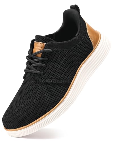 VILOCY Boy's Slip On Casual Dress Sneaker Hands Free Fashion Shoes Comfortable Oxfords Mesh Tennis Breathable School Uniform Formal Church Shoes Black,38 - Image 1