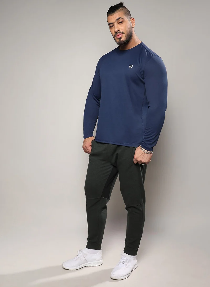 Instafab Plus Instafab Plus Men's Navy Blue Basic Activewear T-Shirt For Casual Wear | Crew Neck | Short Sleeve | Pull On Closure | Jersey T-Shirt Crafted With Comfort Fit For Everyday Wear