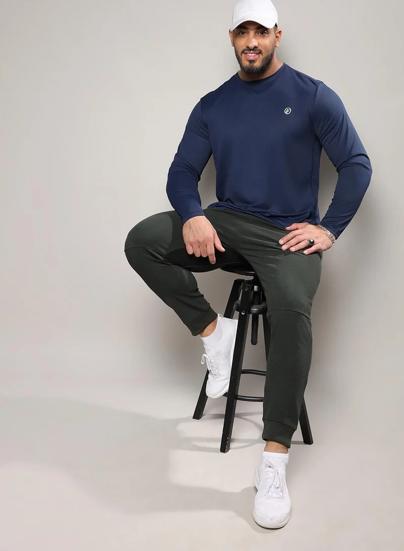 Instafab Plus Instafab Plus Men's Navy Blue Basic Activewear T-Shirt For Casual Wear | Crew Neck | Short Sleeve | Pull On Closure | Jersey T-Shirt Crafted With Comfort Fit For Everyday Wear