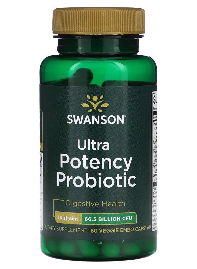 SWANSON Ultra Potency Probiotic 66.5 Billion CFU 60 Veggie EMBO Caps