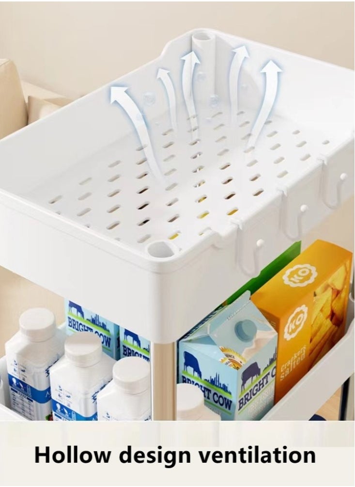 Kutis - 4-Tiers Bathroom Kitchen Storage Rack Removable Shelving Black/Silver 35x21x85 cm - Image 1