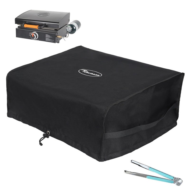 TURLIOARN for Blackstone 17-inch Grill Cover with Lid, Extended Waterproof 600D Oxford Fabric Heavy Duty 17-inch Gas Grill Cover Designed for Blackstone Grill Cooktops - Grill Cover with Lid - Image 1