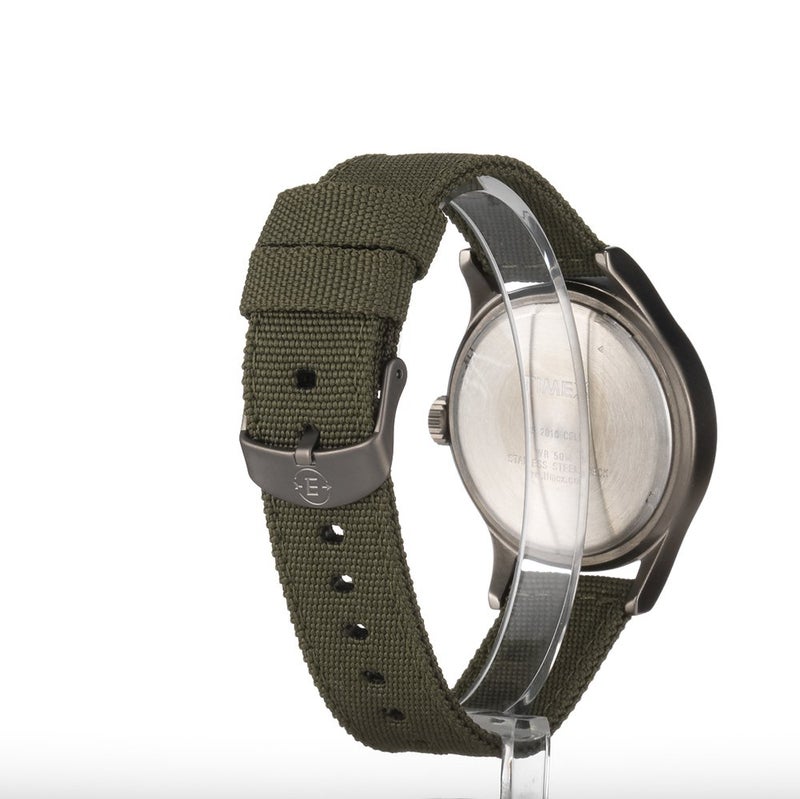 TIMEX ساعة تيمكس للرجال إكسبيديشن سكوت 40 مم - قرص أسود، علبة رمادية وحزام قماش أخضر - Image 4