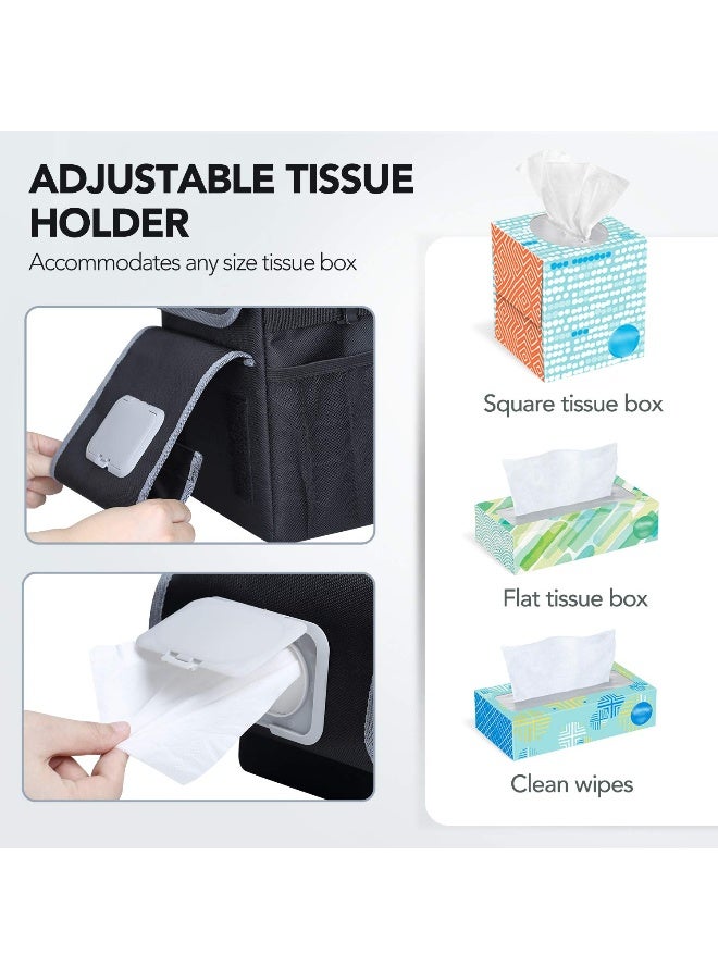 Farasla All-in-One Car Trash Can with 2 Removable Leakproof Interior Liners, Adjustable Tissue Holder & Straps - Image 4