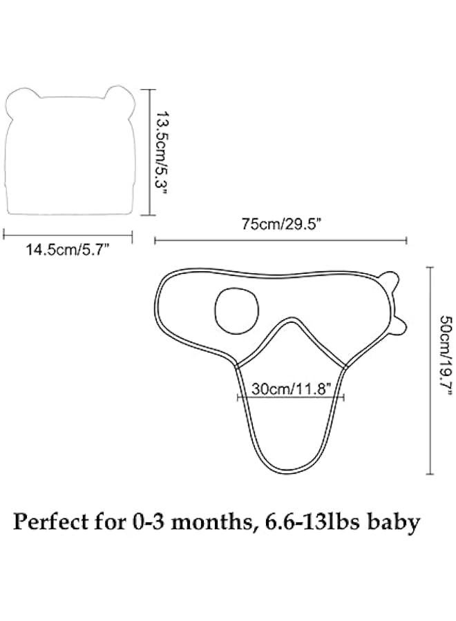 Breathable Organic Cotton Baby Swaddle Set with Hat for Newborn Girls, 0-3 Months (White)  - Image 4