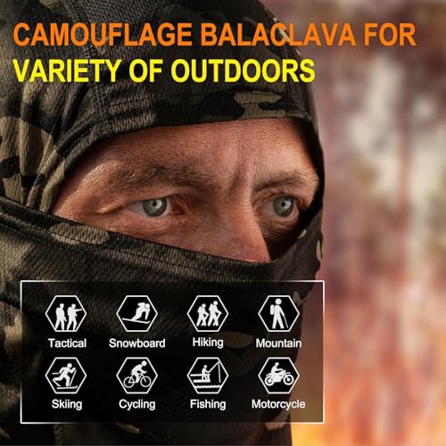 XY3545HS Camo Balaclava Face Mask for Man and Women-Hunting，Skiing，Motorcycle Windproof，UV Protection&Military Training - Image 2