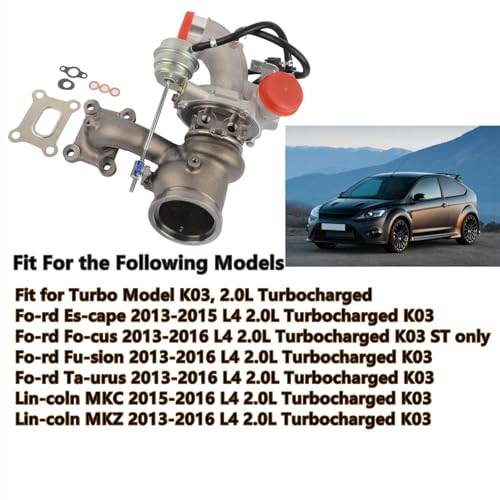 Vahaha K03 Turbo Turbocharger Compatible with Ford Focus Fusion Escape Taurus Lincoln MKZ MKC 2013-2016 2.0L 53039700287 CJ5E6K682CC 53039700368 53039700272 53039700420 53039700286 Vahaha - Image 4
