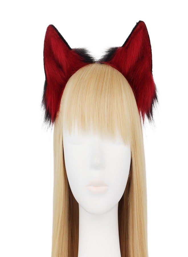 hbbhml Furry Animal Cat Fox Tail Faux Fur Wolf Ear Headband Leather Neck Chocker Costume Set for Party Halloween Cosplay - Image 2
