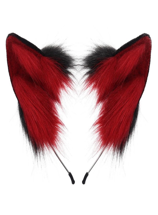 hbbhml Furry Animal Cat Fox Tail Faux Fur Wolf Ear Headband Leather Neck Chocker Costume Set for Party Halloween Cosplay - Image 4