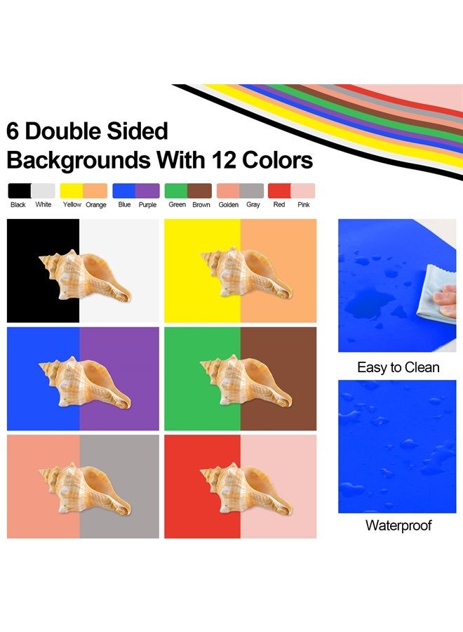 PULUZ صندوق خيمة تصوير استوديو الصور القابل للطي محمول للإضاءة استوديو ضوء صندوق ضوء صغير من بولوز مع 12 خلفية ملونة لكاميرا الهاتف المحمول وكاميرا رقمية 9.8"/25 سم - Image 3