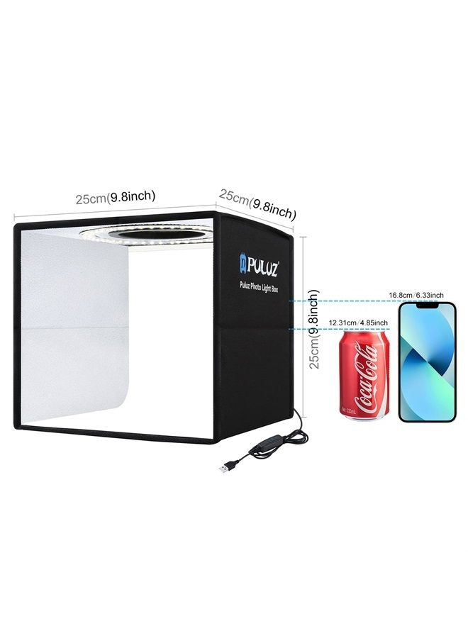 PULUZ صندوق خيمة تصوير استوديو الصور القابل للطي محمول للإضاءة استوديو ضوء صندوق ضوء صغير من بولوز مع 12 خلفية ملونة لكاميرا الهاتف المحمول وكاميرا رقمية 9.8"/25 سم - Image 2