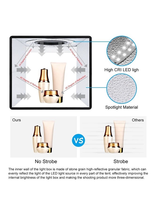 PULUZ صندوق خيمة تصوير استوديو الصور القابل للطي محمول للإضاءة استوديو ضوء صندوق ضوء صغير من بولوز مع 12 خلفية ملونة لكاميرا الهاتف المحمول وكاميرا رقمية 9.8"/25 سم - Image 5