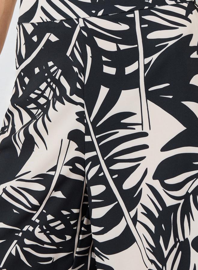 Take Two Women Leaf Print Wide Leg Pants - Image 3