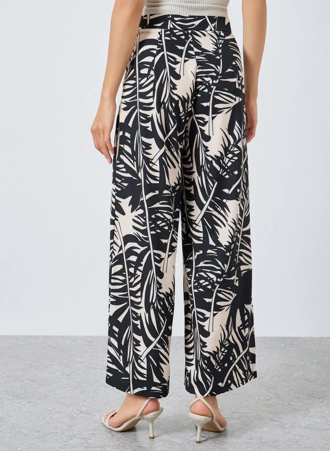 Take Two  Women Leaf Print Wide Leg Pants for Women | Best Price UAE