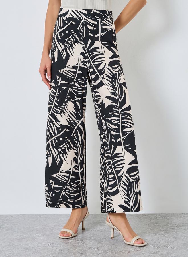 Take Two Women Leaf Print Wide Leg Pants - Image 2