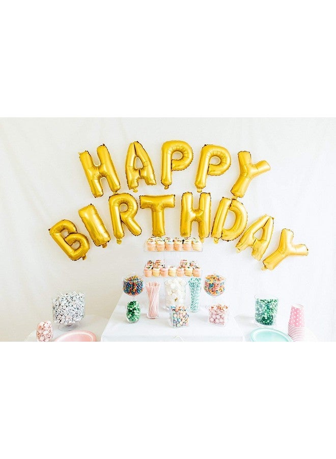 Balloonistics Golden Happy Birthday Foil Balloons with Pump - Image 2