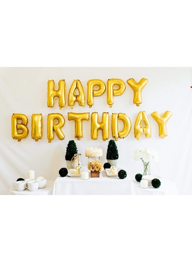 Balloonistics Golden Happy Birthday Foil Balloons with Pump - Image 4