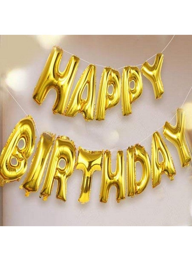 Balloonistics Golden Happy Birthday Foil Balloons with Pump - Image 3
