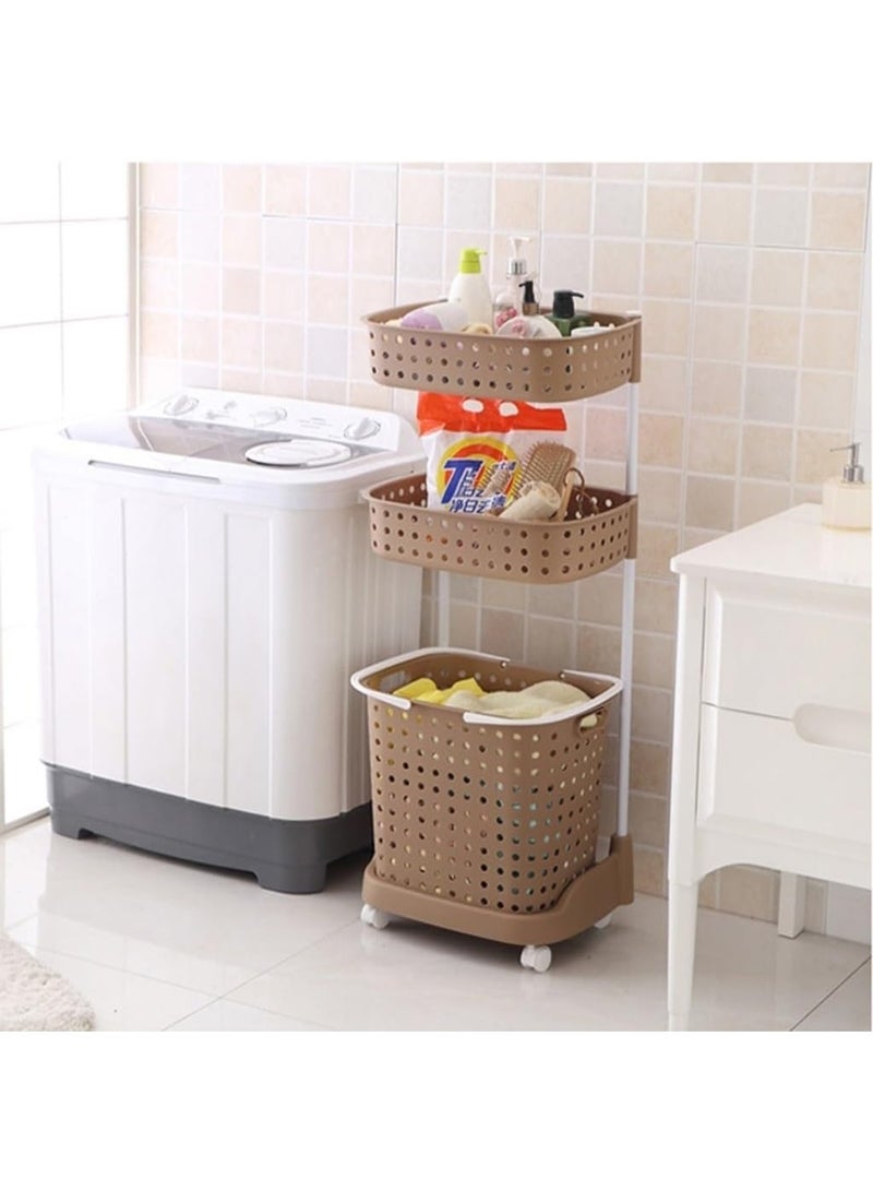 DubaiGallery 3-Layer Laundry Hamper Cart with Wheels – Detachable Storage Bins for Easy Sorting and Organization - Image 2