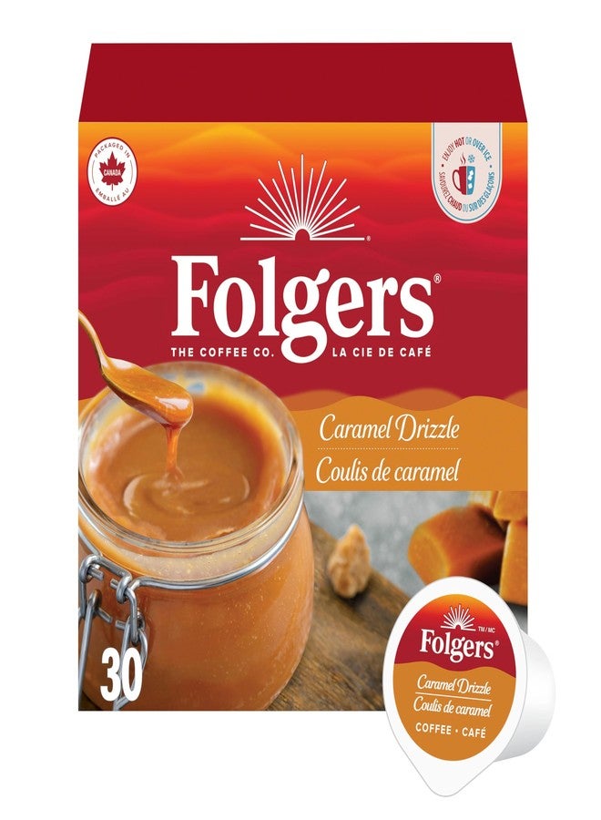 Folgers Caramel Drizzle Flavoured Coffee, Single-Serve K-Cup Pods For Keurig Coffee Makers, 30 Count - Image 1