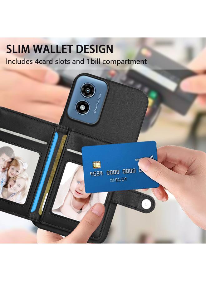 Case For Motorola Moto G Play 4G 2024 Button Card Bag RFID Anti-theft Phone Case