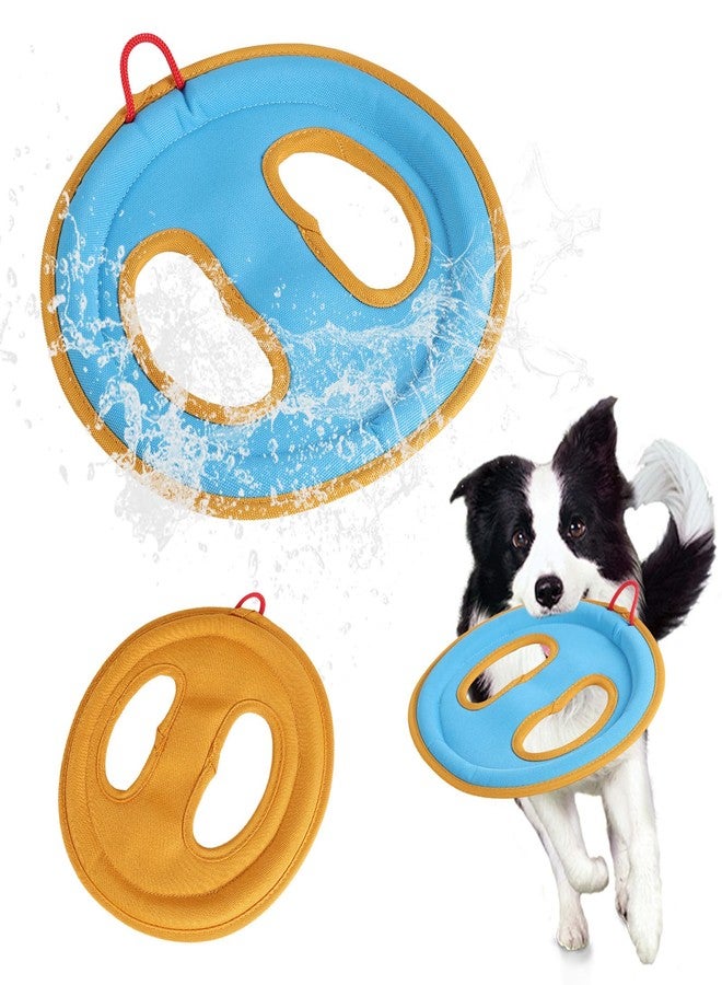 lasuroa Dog Flying Disc Toy, 9.25" Pet Water Floating Flyer with Soft Edges Gentle on Teeth Lightweight Outdoor Canvas Fetch Toy for Aggressive Chewers Medium to Large Dogs - Image 1