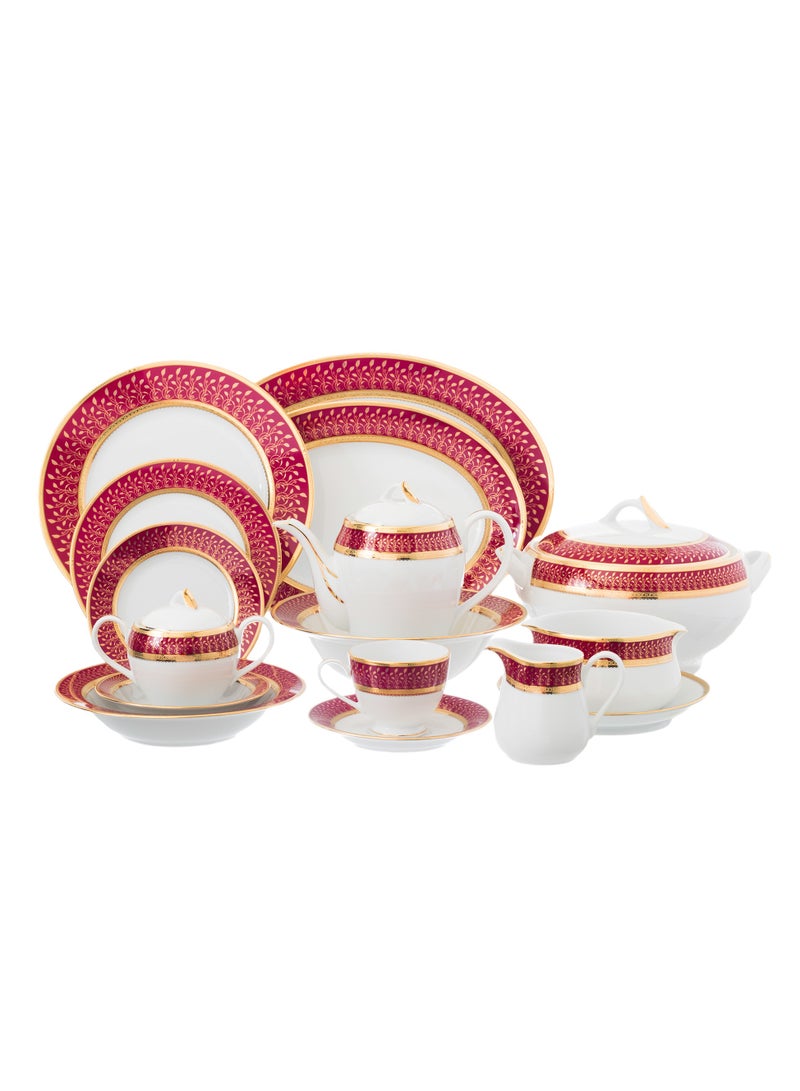 هيك طقم سفرة بورسلين ياماسين ياباني مطلي بالذهب 95 قطعة - Image 1