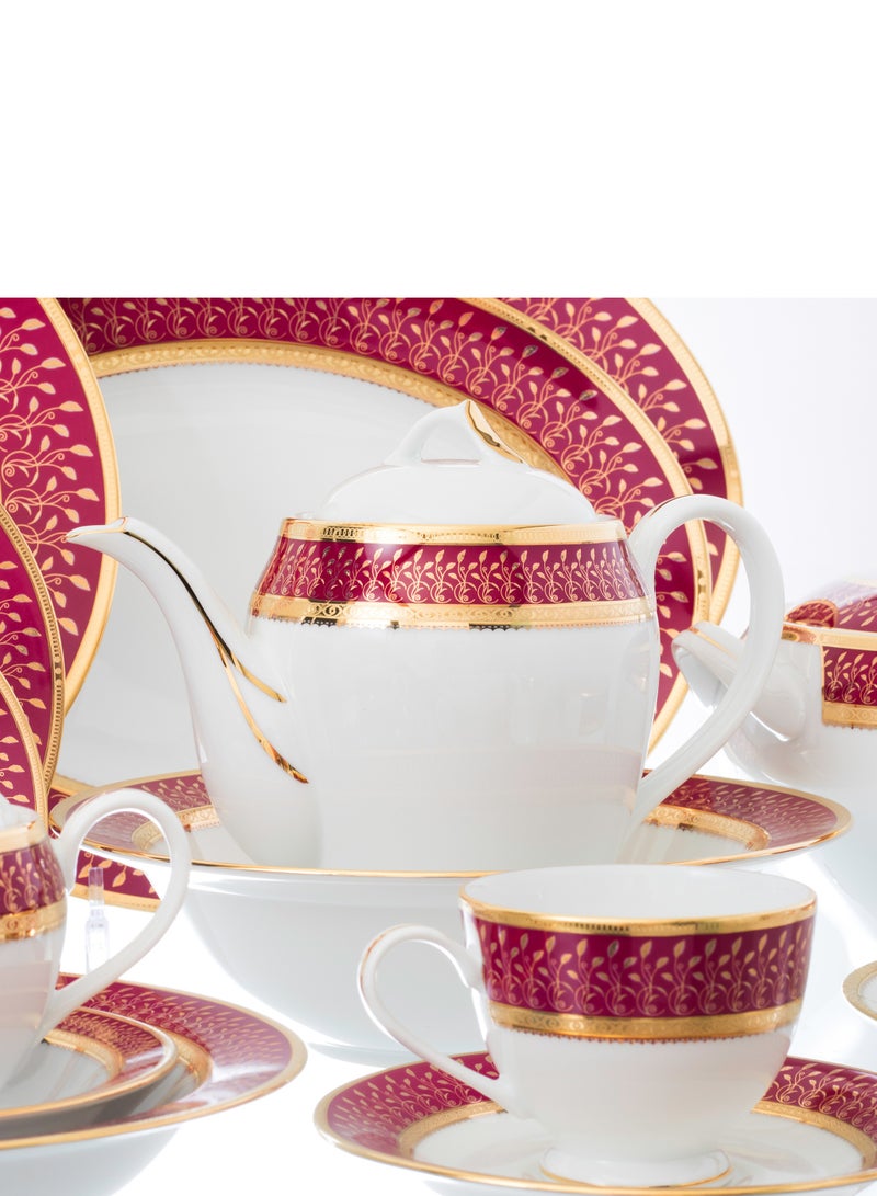 هيك طقم سفرة بورسلين ياماسين ياباني مطلي بالذهب 95 قطعة - Image 3