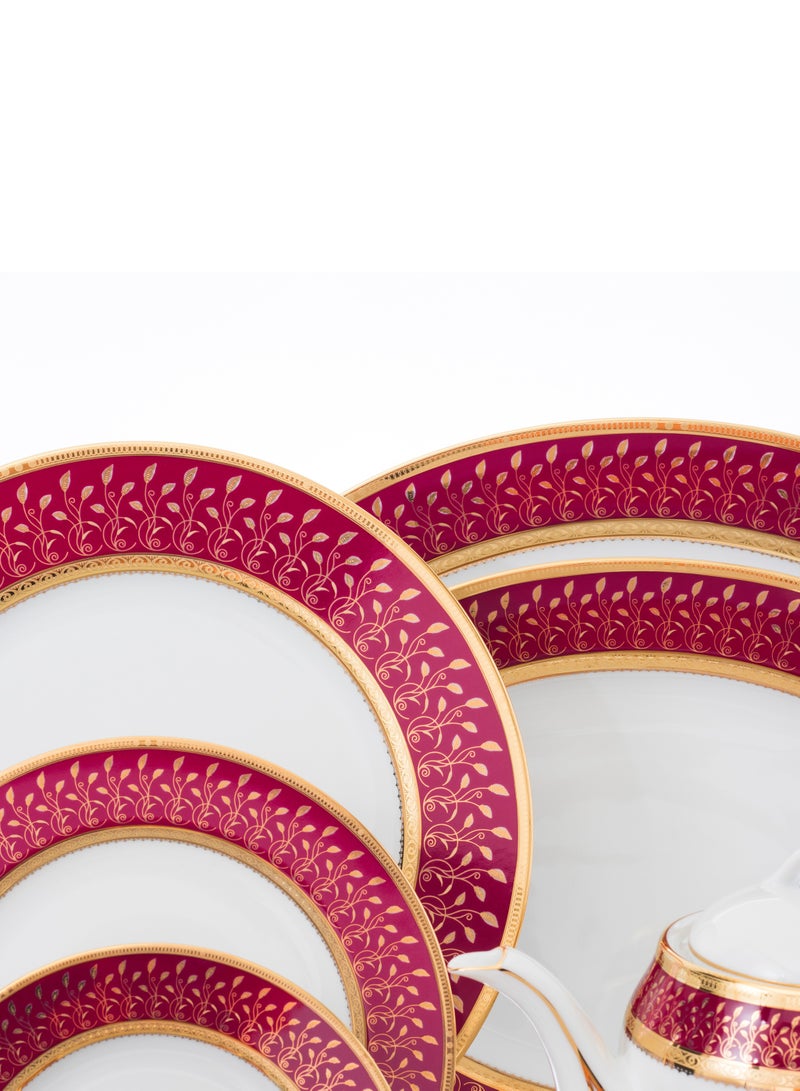 هيك طقم سفرة بورسلين ياماسين ياباني مطلي بالذهب 95 قطعة - Image 2