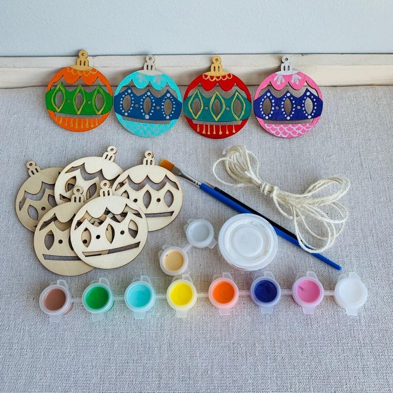 printfry printfry Wooden Christmas Ornaments to Paint 12PCS DIY Blank Gloves Cutouts Unfinished Wood Ornament for Crafts Hanging Christmas Decorations Wood Discs Ornament for Home Autumn Winter Style 2 - Image 4