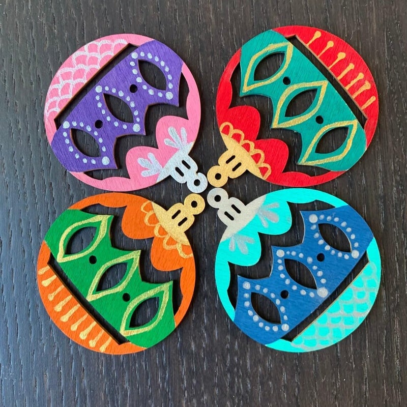 printfry printfry Wooden Christmas Ornaments to Paint 12PCS DIY Blank Gloves Cutouts Unfinished Wood Ornament for Crafts Hanging Christmas Decorations Wood Discs Ornament for Home Autumn Winter Style 2 - Image 5