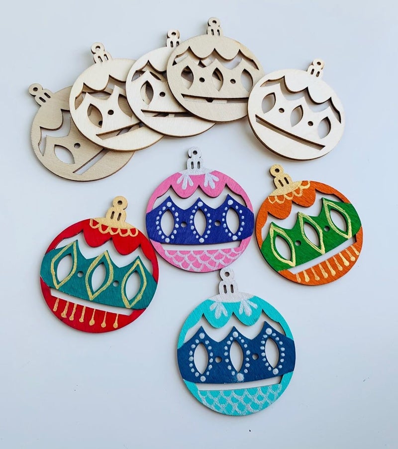 printfry printfry Wooden Christmas Ornaments to Paint 12PCS DIY Blank Gloves Cutouts Unfinished Wood Ornament for Crafts Hanging Christmas Decorations Wood Discs Ornament for Home Autumn Winter Style 2 - Image 2