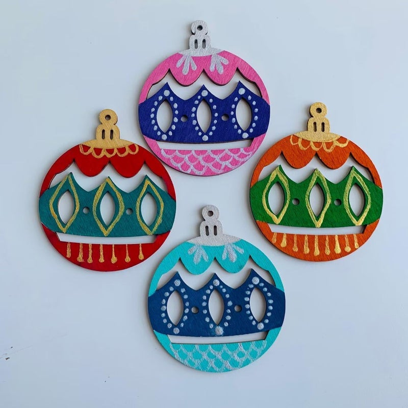 printfry printfry Wooden Christmas Ornaments to Paint 12PCS DIY Blank Gloves Cutouts Unfinished Wood Ornament for Crafts Hanging Christmas Decorations Wood Discs Ornament for Home Autumn Winter Style 2 - Image 3
