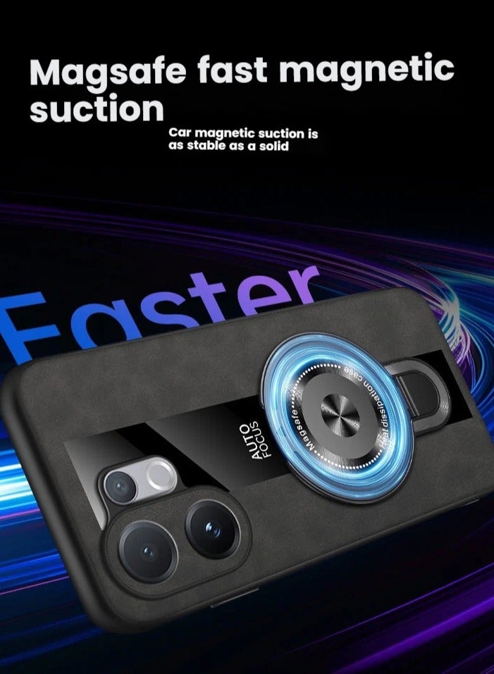 general Suitable for vivo V60 phone cases, magnetic mount ultra-thin frosted case, soft-edged hard-backed full-coverage drop protection case, compatible with magnetic accessories protective case. - Image 4