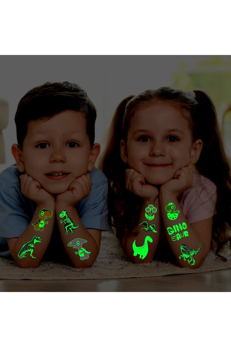 قوس قزح أورينبو 20 ورقة، 180 نمطًا، ملصقات وشم مؤقتة للأطفال على شكل ديناصورات، هدايا حفلات ديناصورات، لوازم، هدايا للأولاد، ديكورات حفلات أعياد الميلاد، ألعاب، أنماط لامعة ومعدنية - Image 5