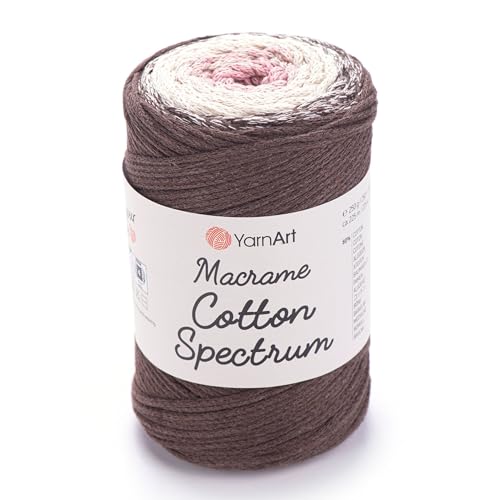 YarnArt Macrame Cotton Spectrum – 80% Cotton Multicolor Cord – 8.8 oz (250g), 246 yds (225m) – Colorful Rope for Knots, Weaving, DIY Crafts – Worsted Weight Aran (4) (1302) - Image 1