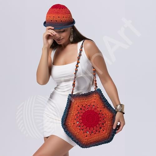 YarnArt Macrame Cotton Spectrum – 80% Cotton Multicolor Cord – 8.8 oz (250g), 246 yds (225m) – Colorful Rope for Knots, Weaving, DIY Crafts – Worsted Weight Aran (4) (1302) - Image 5