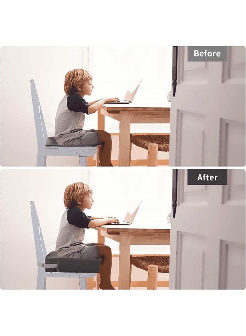 Toddler Booster Seat for Dining Table, Washable Thick Strong Support Portable Booster Chair for Toddlers Eating, Easy Cleaning Booster Seat Cushion Detachable with Fix Straps (Dark Grey) - Image 3