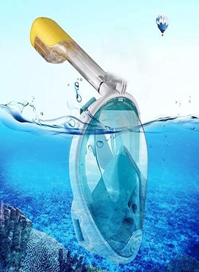 VBM قناع غطس كامل الوجه من VBM - قناع غطس مع رؤية بانورامية 180 درجة، سهل التنفس، مضاد للضباب والتسرب للأطفال والكبار، معدات غطس مزدوجة قابلة للفصل، مثالي للغوص والسباحة (أزرق L/XL) - Image 1