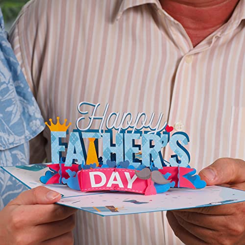 Paper Love Happy Fathers Day Pop Up Card, Gift For Dad, Husband, Son, Anyone - 5" x 7" Cover - Includes Envelope and Note Tag - Image 4