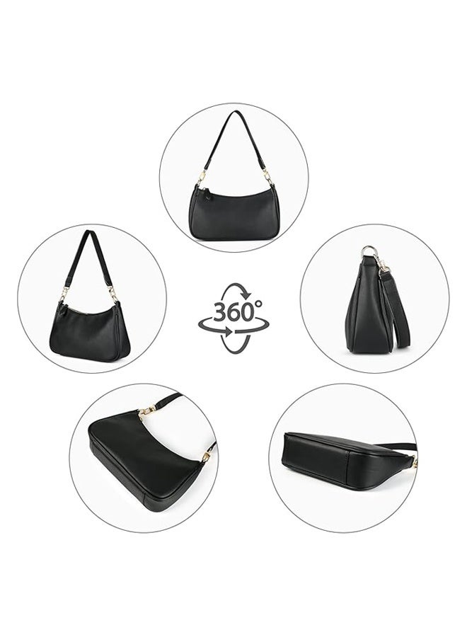 SHABILI Women Shoulder Bag Tote Bags Ladies Bag PU Leather Large-Capacity Multi Pockets Crossbody Bag Satchel Bag Sling Bag for Dayly Casual Party Travel, Ladies Clutch Bag College Student Accessory (Black) - Image 3