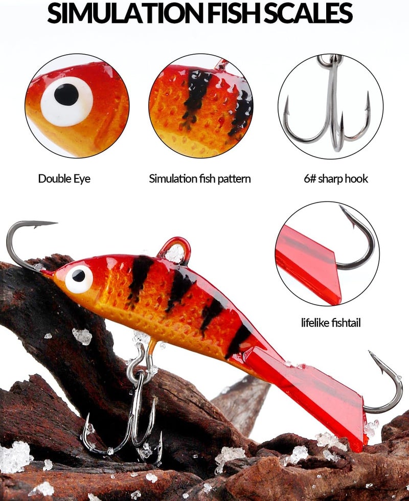 THKFISH Ice Fishing Lures Ice Fishing Jigs Ice Fishing Gear Hard Fishing Lures and Jigs Walleye Ice Fishing Kit Crappie Panfish Pike Jigs,14/26/40PCS - Image 2