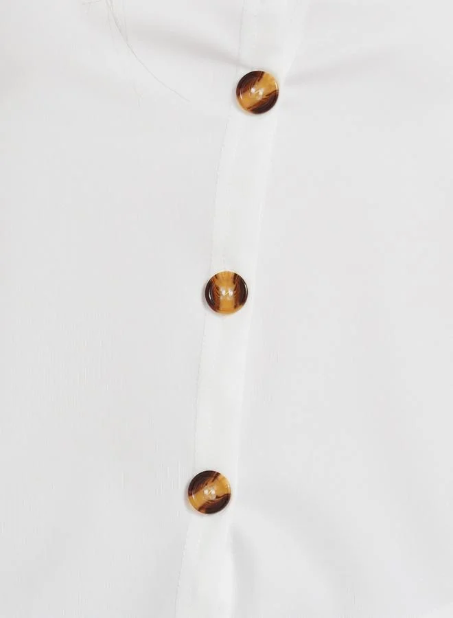 Take Two Take Two Solid Sleeveless Top with Button Detail